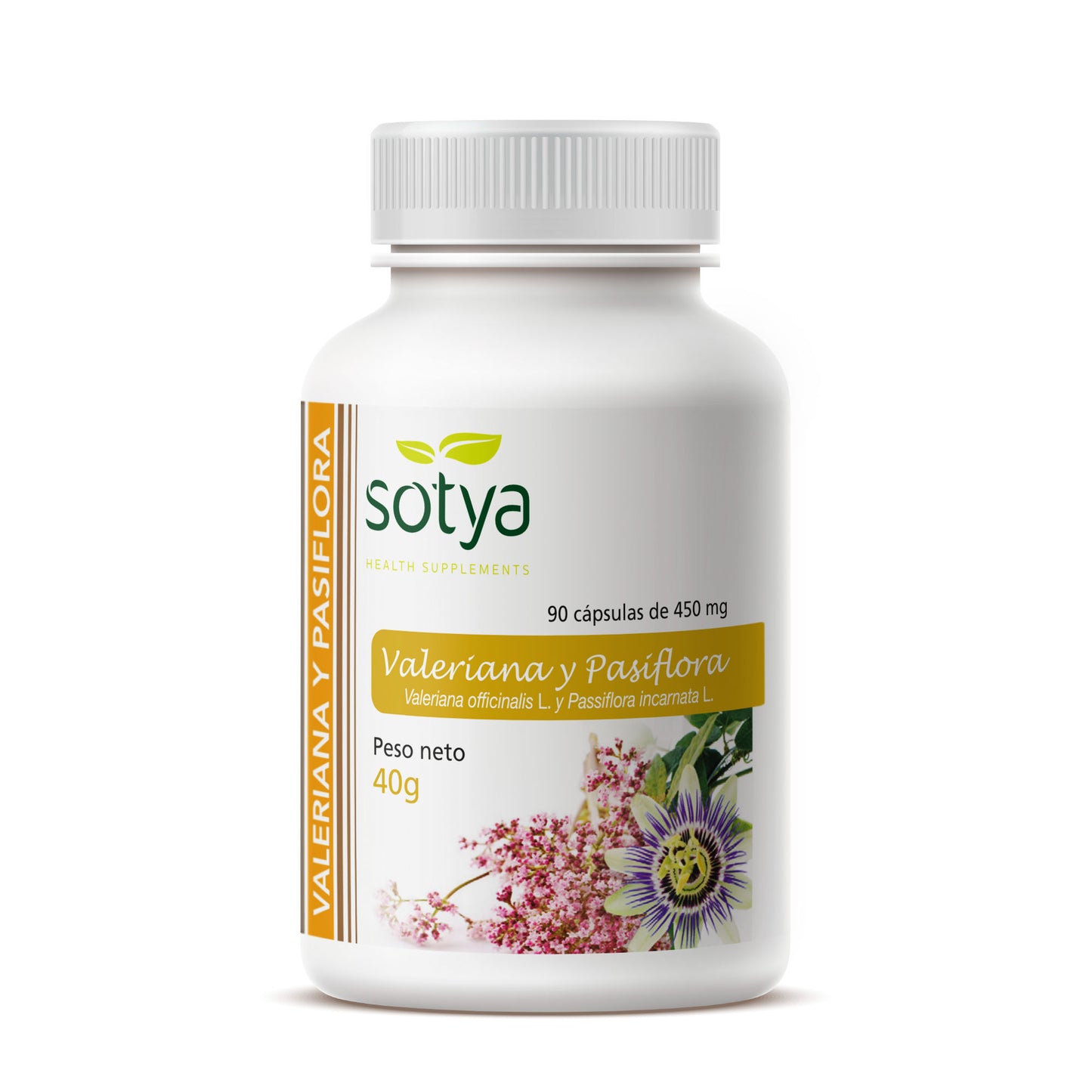 Valeriana y Pasiflora 90 Cápsulas de 450mg - SOTYA