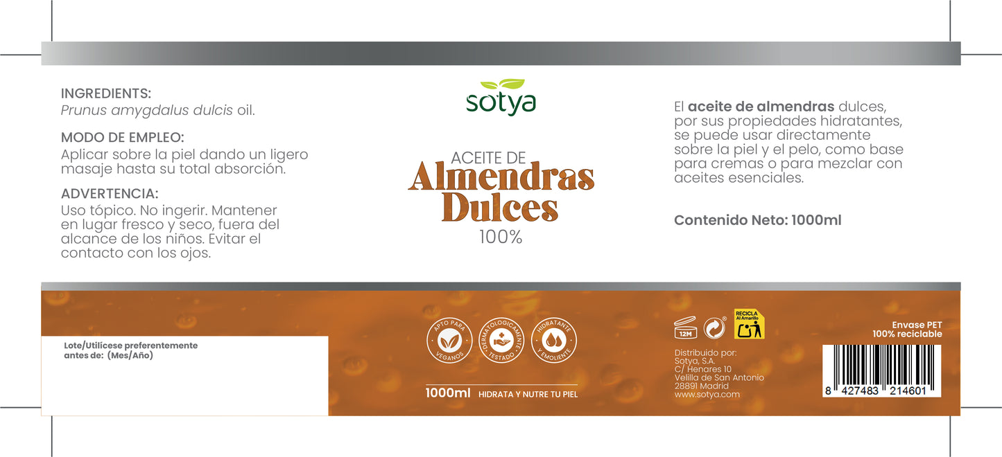 Aceite de Almendras Dulces 1L