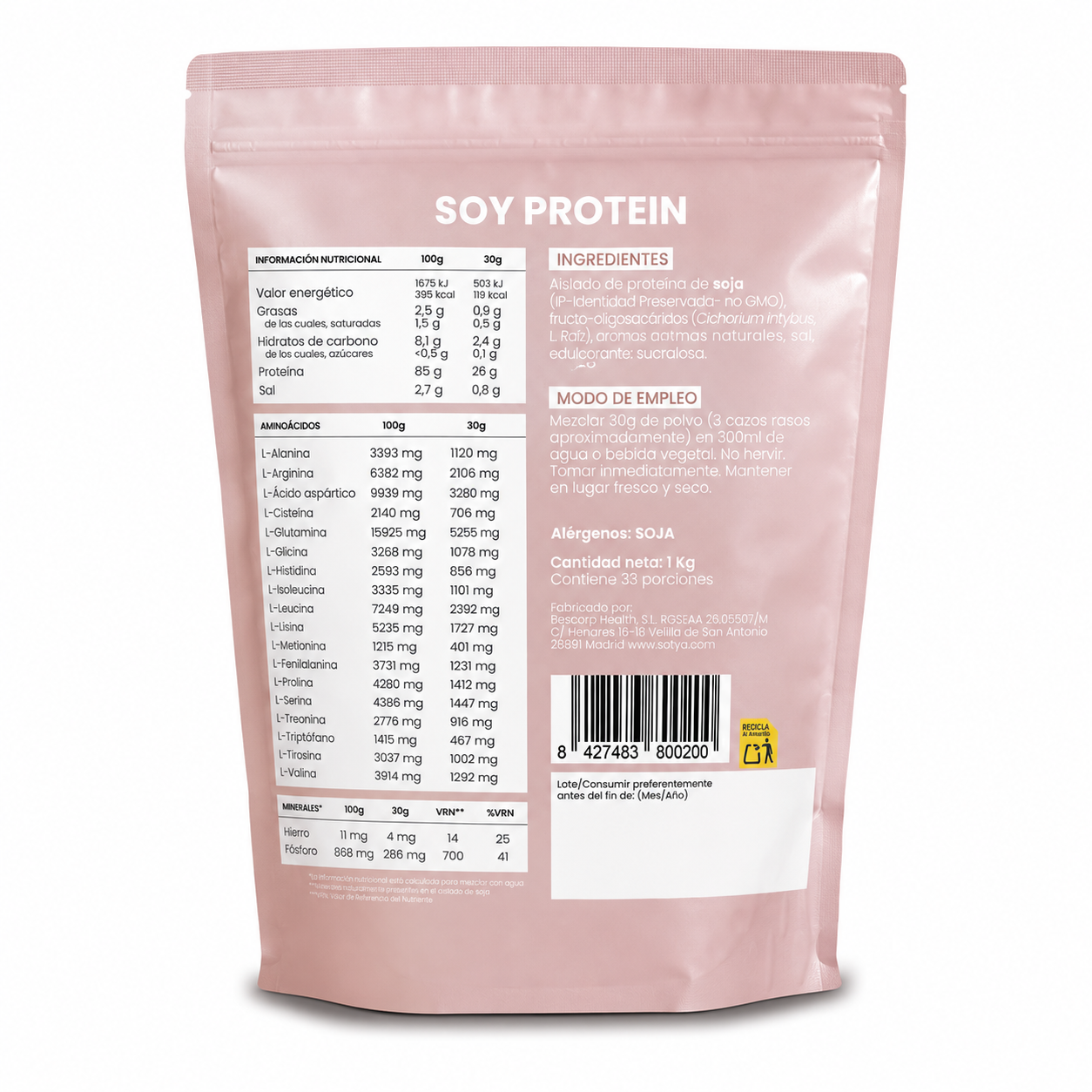 Soy Protein Vainilla, 1Kg