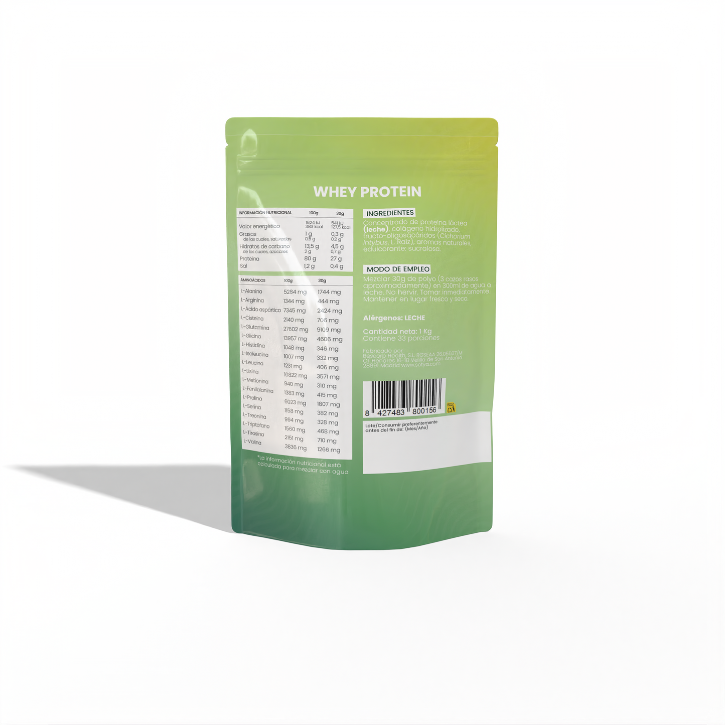 Whey Protein Vainilla, 1Kg