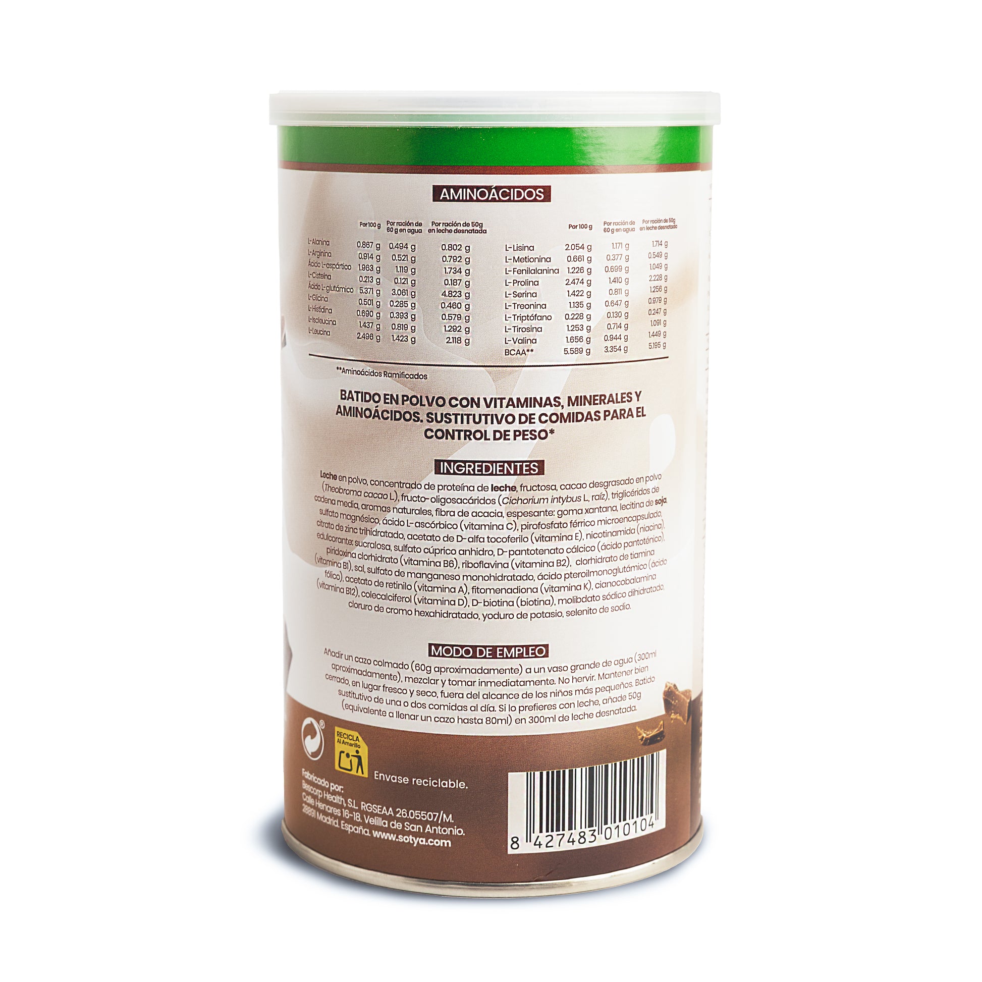 BATIDO SUSTITUTIVO CHOCOLATE BACKSIDE