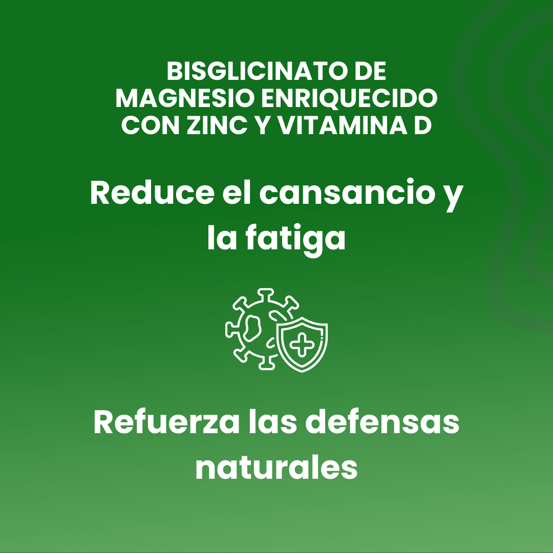 Bisglicinato de Magnesio Enriquecido con zinc y vitamina D 300 cápsulas vegetales de 750mg