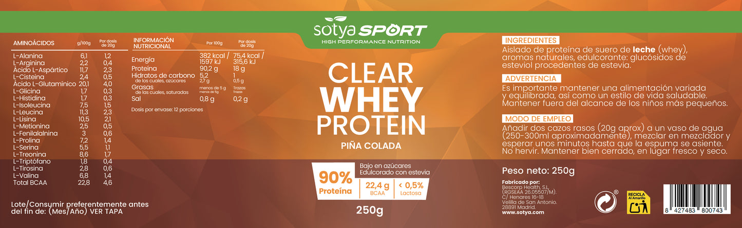CLEAR WHEY PROTEIN Piña colada 250g