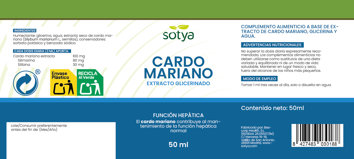 Cardo mariano extracto glicerinado, 50ml