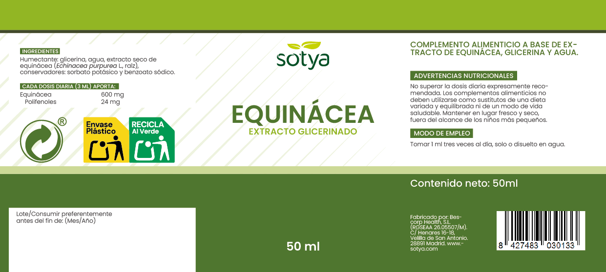 Equinácea extracto glicerinado, 50ml