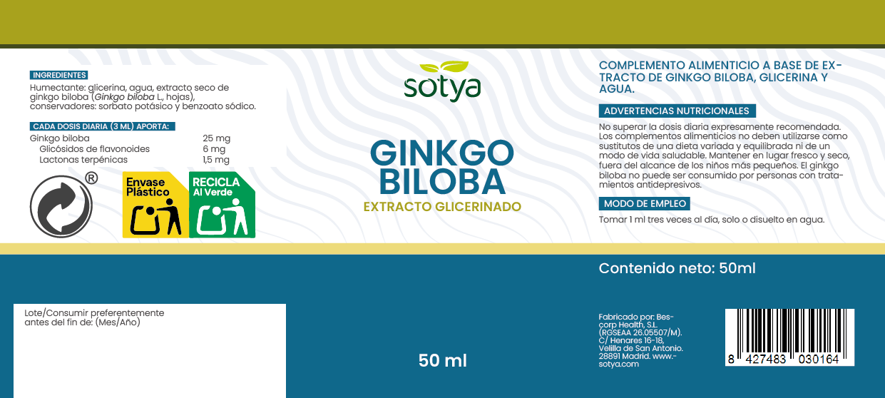 Ginkgo biloba extracto glicerinado, 50ml