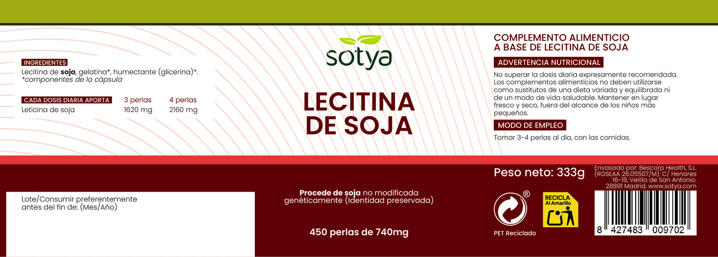 Soy Lecithin 450 Pearls of 740mg
