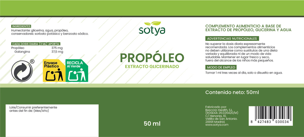 Propóleo extracto glicerinado, 50ml