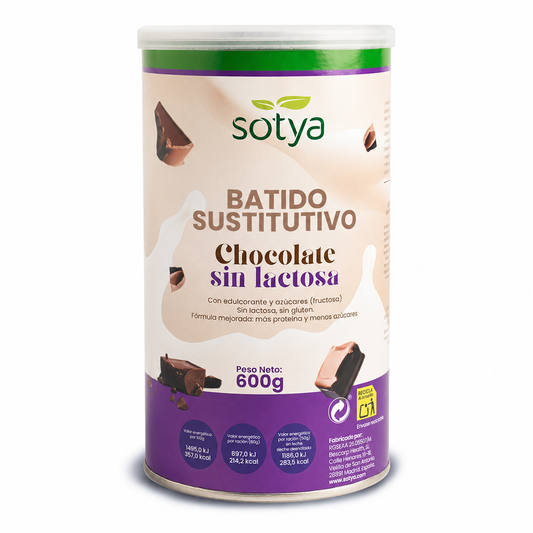 Batido sustitutivo Chocolate sin lactosa, 600g