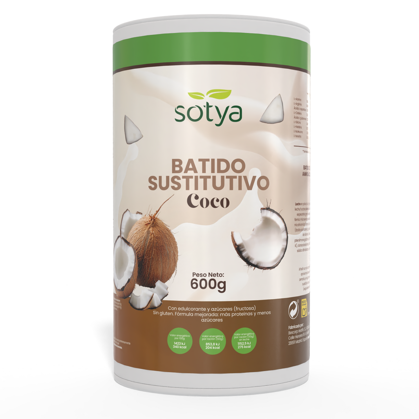 Batido sustitutivo Coco, 600g