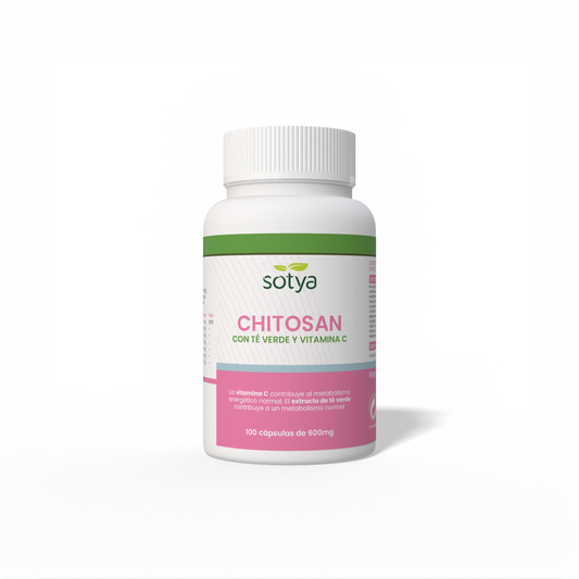 Chitosán con Té Verde y Vitamina C 100 cápsulas de 600mg