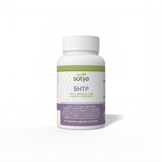 5HTP + B6 + Biotin + Mg + Gaba + Rhodiola 60 Capsules of 620mg