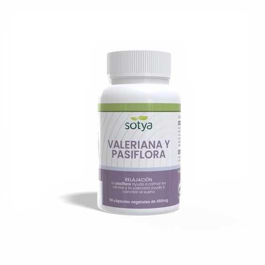 Valeriana y Pasiflora 90 cápsulas vegetales de 450mg