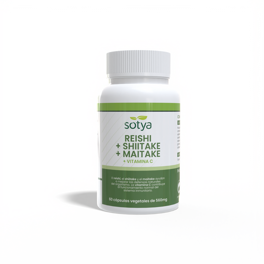 Reishi+Shiitake+Maitake+Vitamina C 60 cápsulas vegetales de 560mg