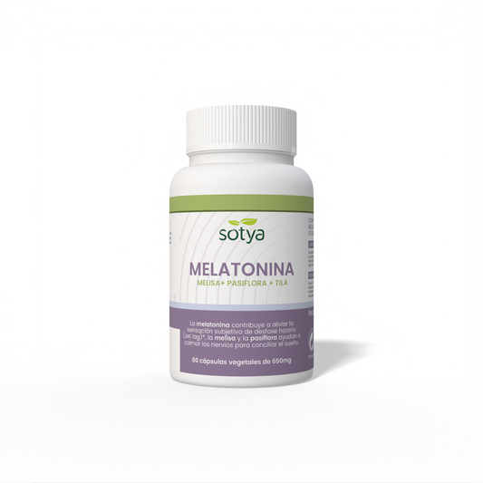Melatonina Melissa + Pasiflora + Tila 60 cápsulas vegetales de 650mg