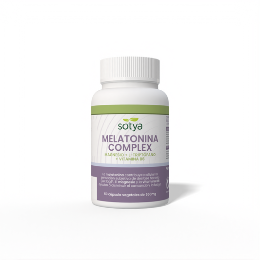 Melatonin Complex Magnesium + L-Tryptophan + Vitamin B6 60 vegetable capsules of 550 mg