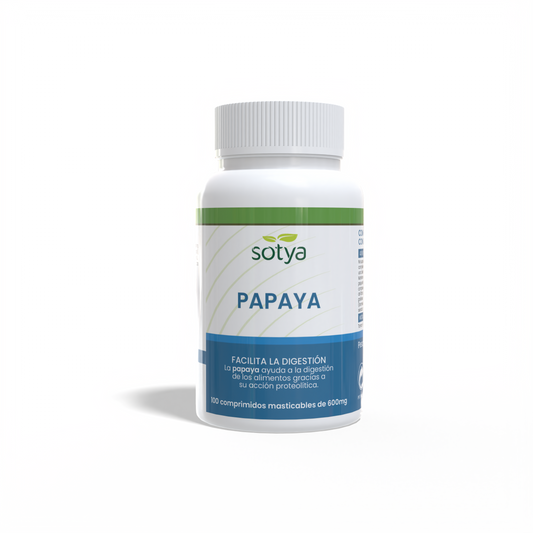 Papaya 100 Comprimidos masticables de 600mg