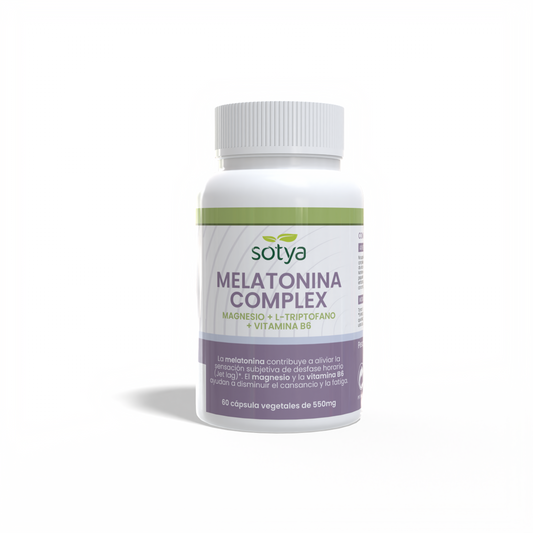 Melatonina Complex Magnesio + L-Triptófano + Vitamina B6 60 cápsulas vegetales de 550mg
