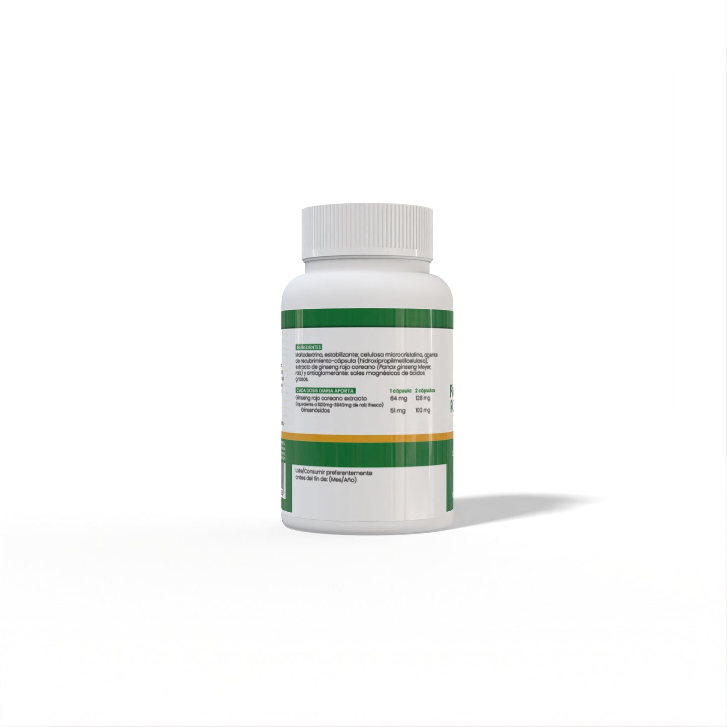 Panax Ginseng rojo Coreano 90 cápsulas vegetales de 500mg