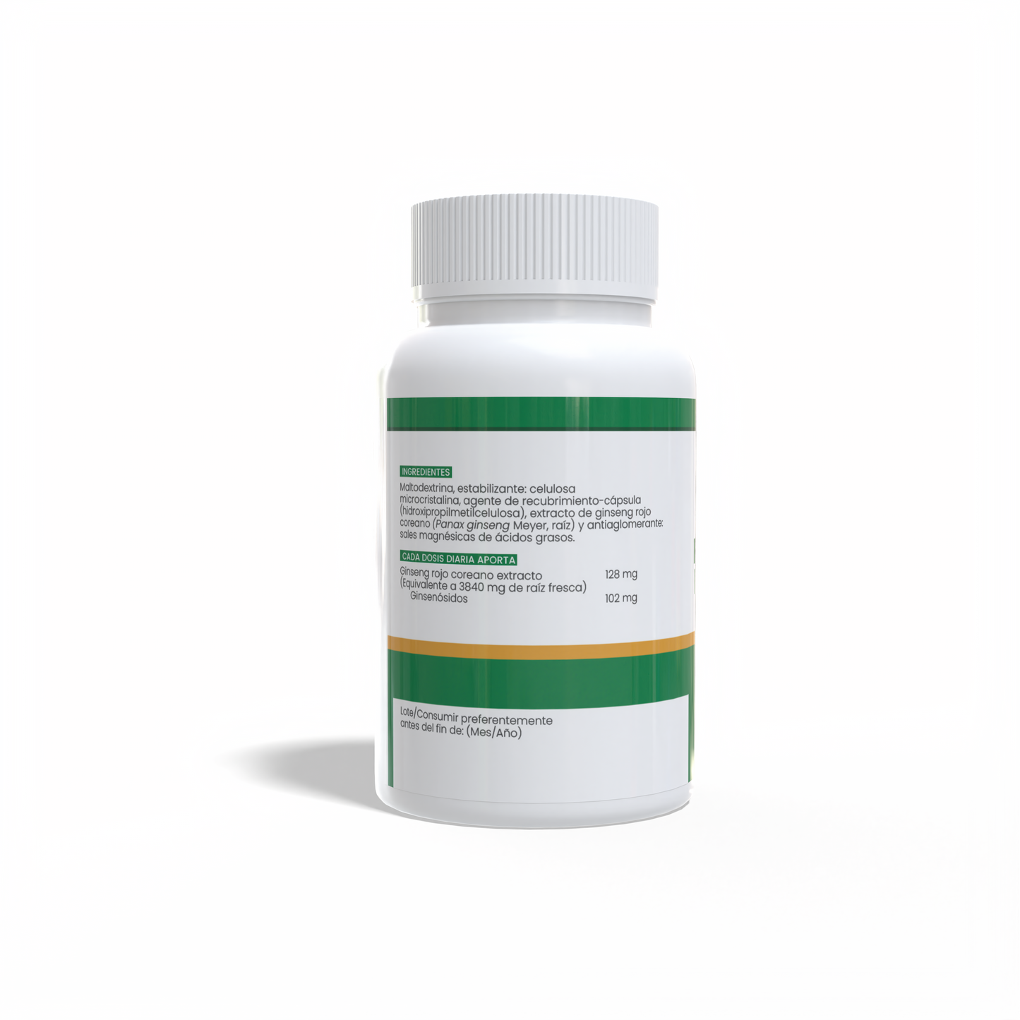 Panax Ginseng rojo Coreano 60 cápsulas vegetales