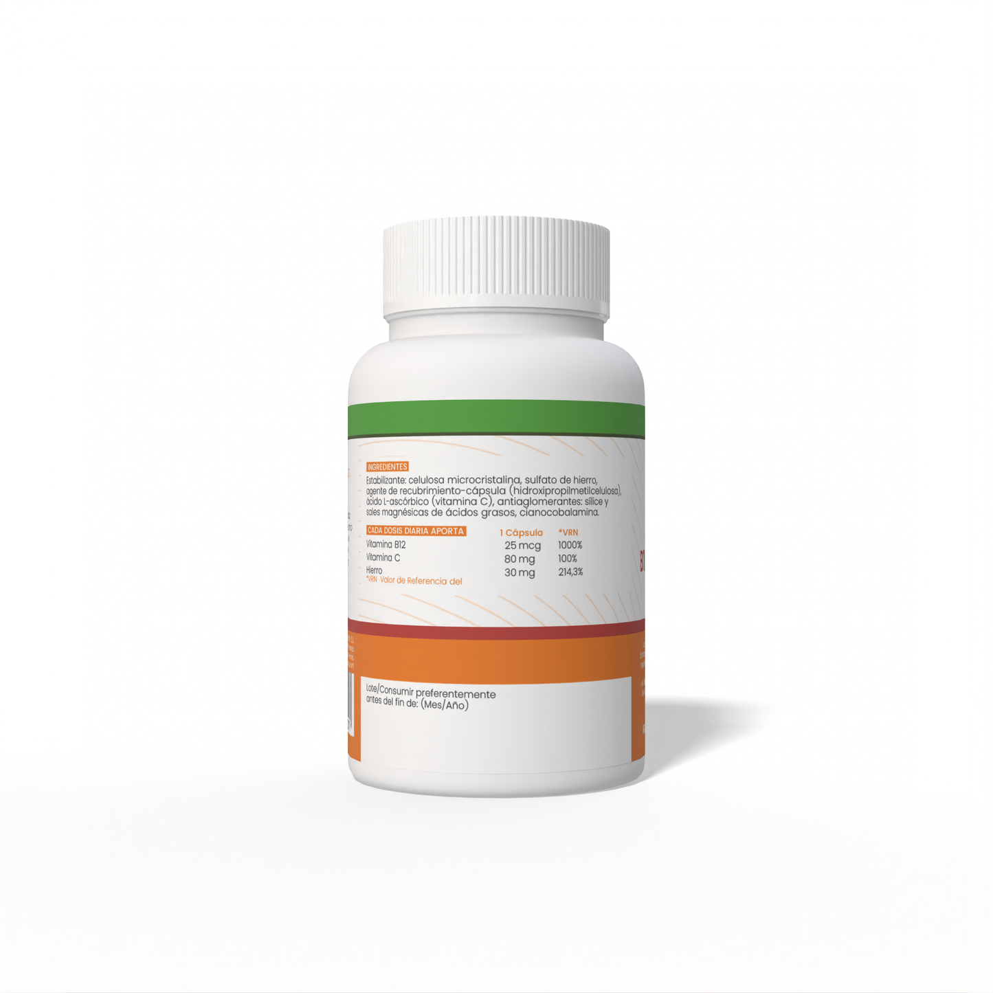 B12 + Hierro + C 60 cápsulas vegetales de 510mg