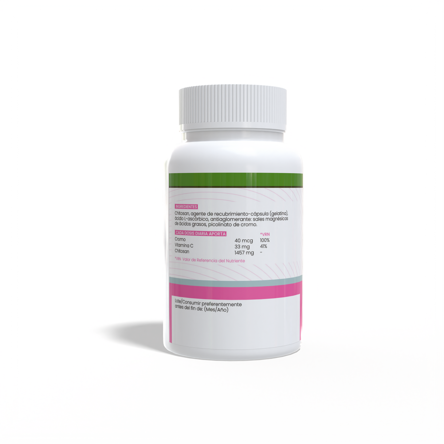Chitosan con cromo y vitamina C 100 cápsulas de 600mg