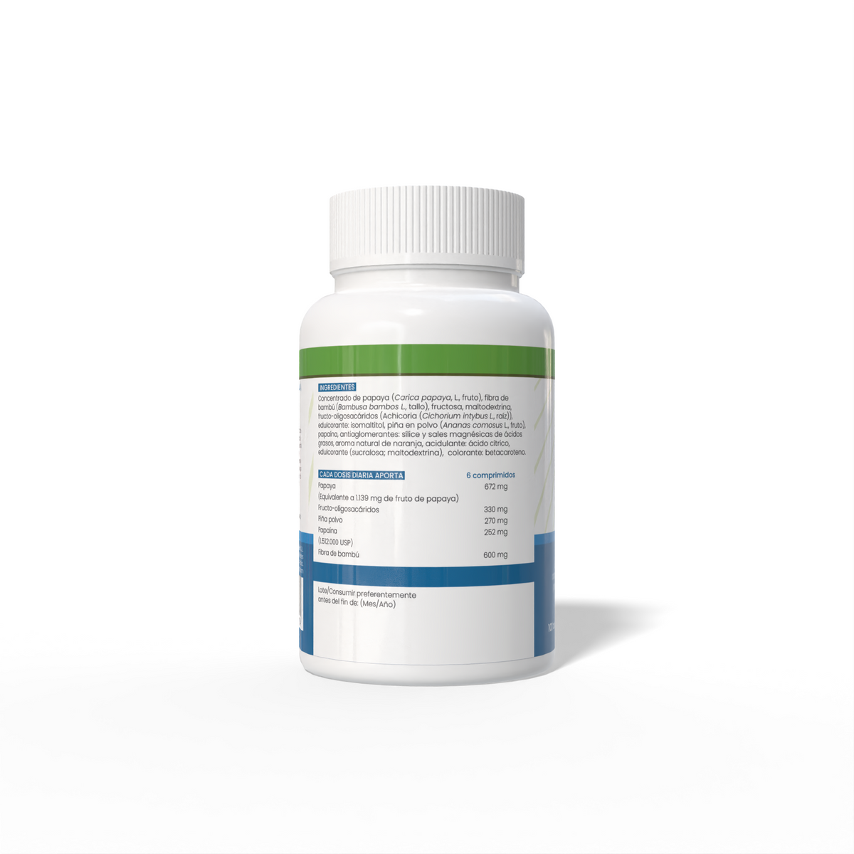 Papaya 100 Comprimidos masticables de 600mg