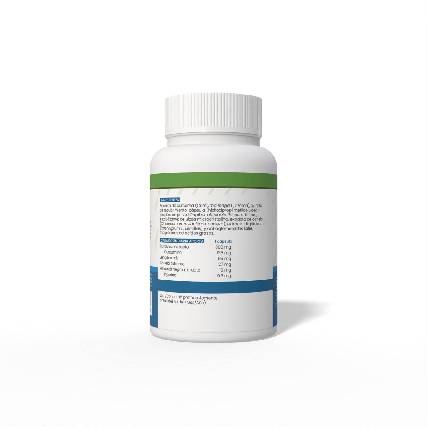 CURCUMIN+ con Jengibre, Canela y Pimienta 60 cápsulas vegetales de 550mg