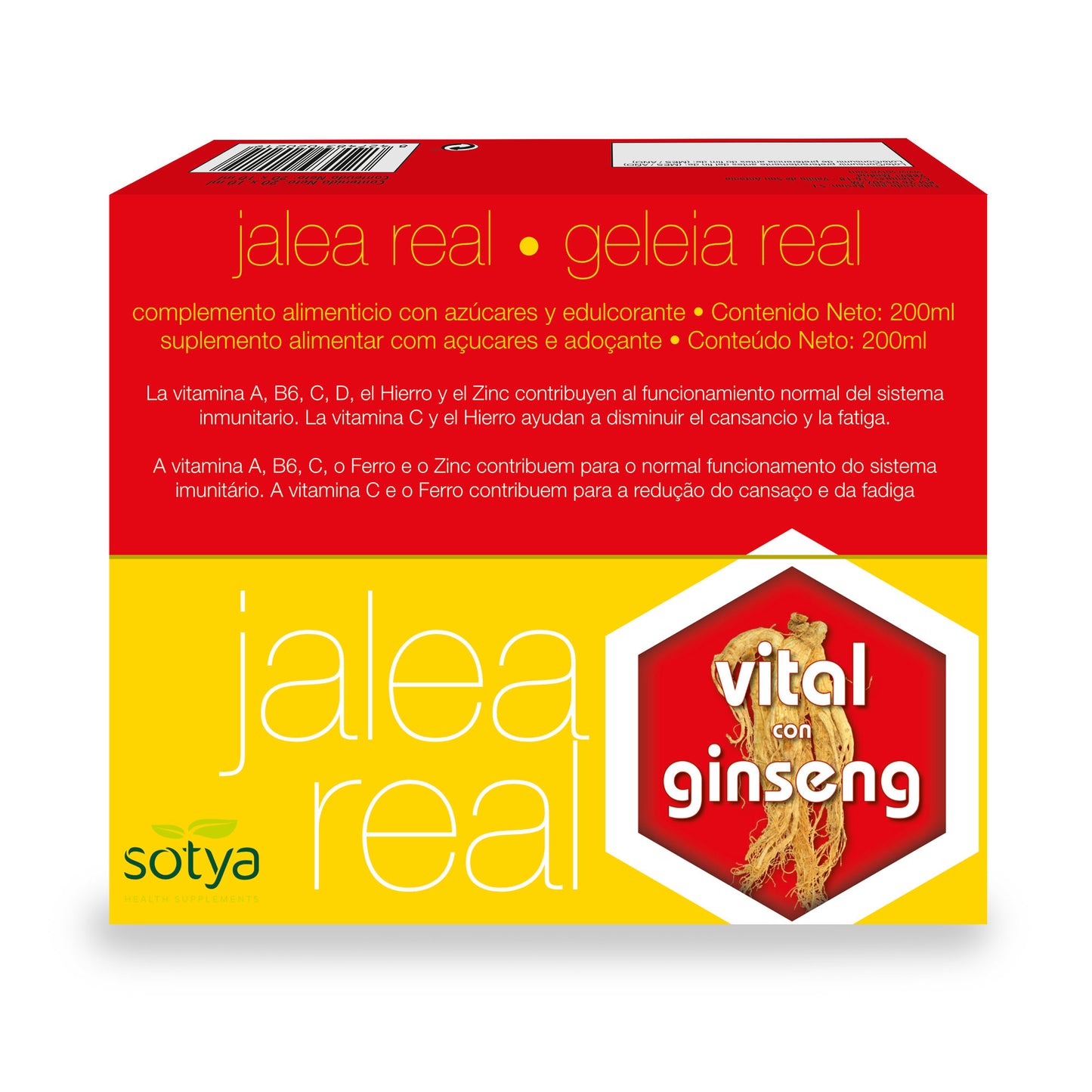 Jalea vital con ginseng 20 viales de vidrio