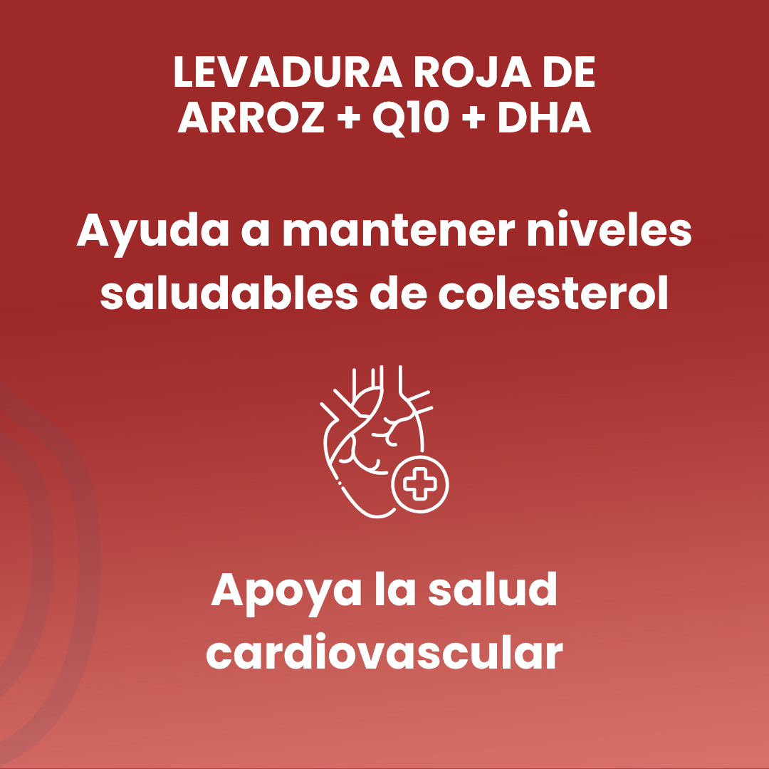 Levadura Roja de Arroz + Q10 + DHA 60 cápsulas vegetales de 550mg