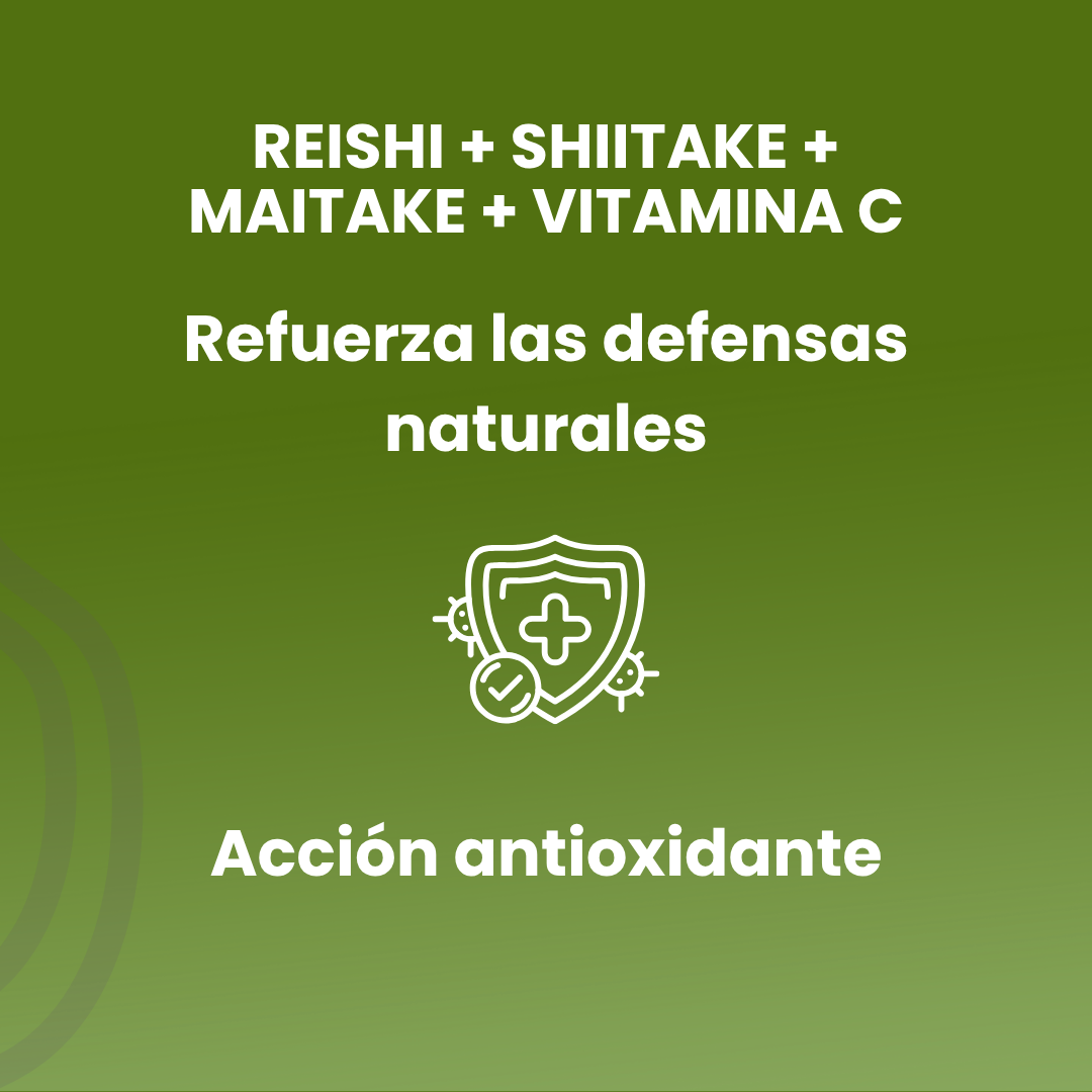 Reishi+Shiitake+Maitake+Vitamin C 60 vegetable capsules of 560mg