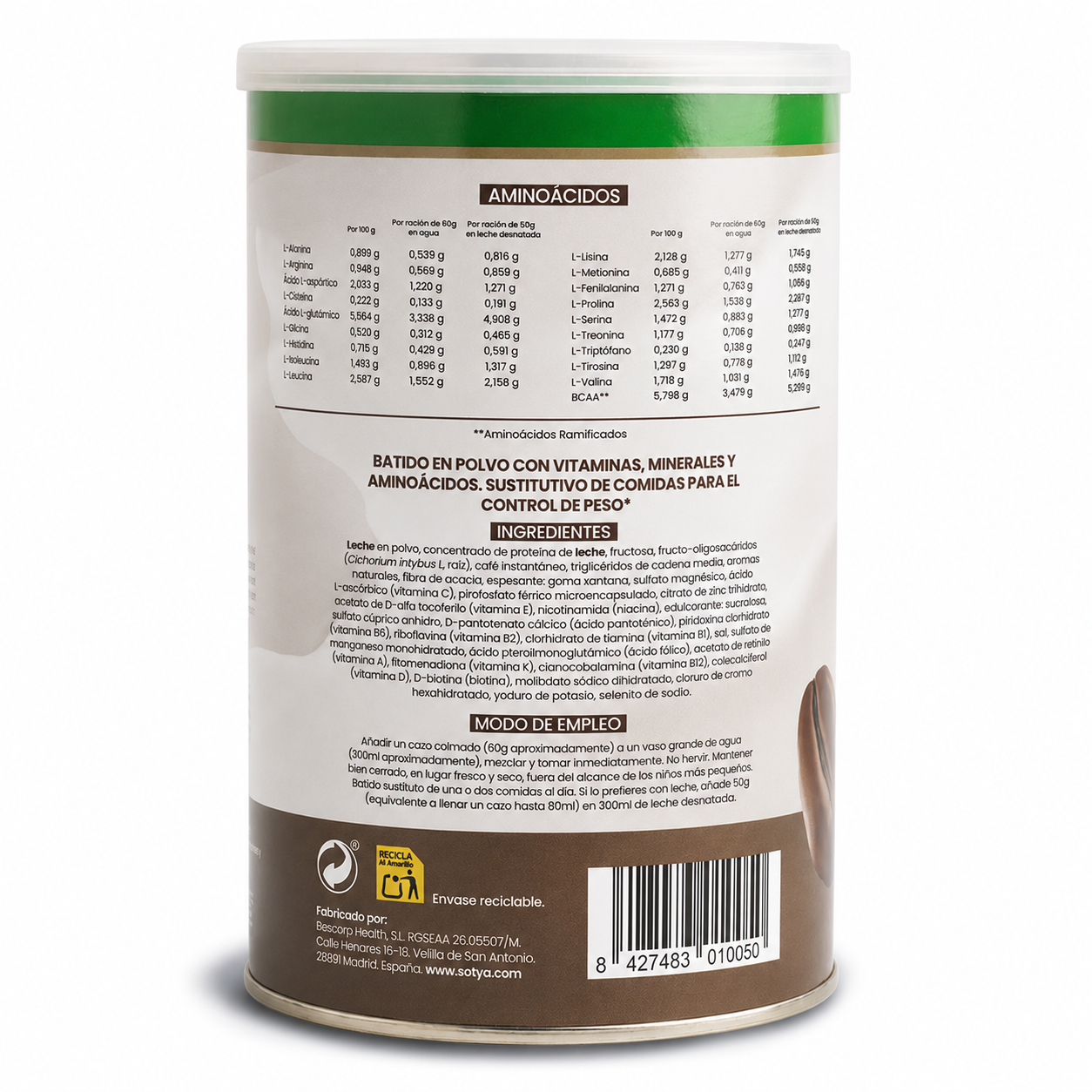 Batido sustitutivo Capuchino, 600g