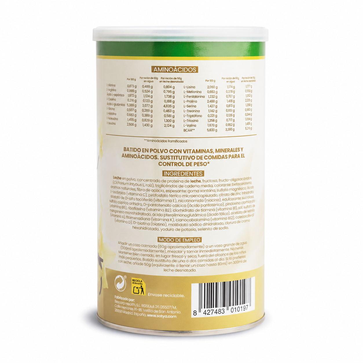 Batido sustitutivo Vainilla, 600g