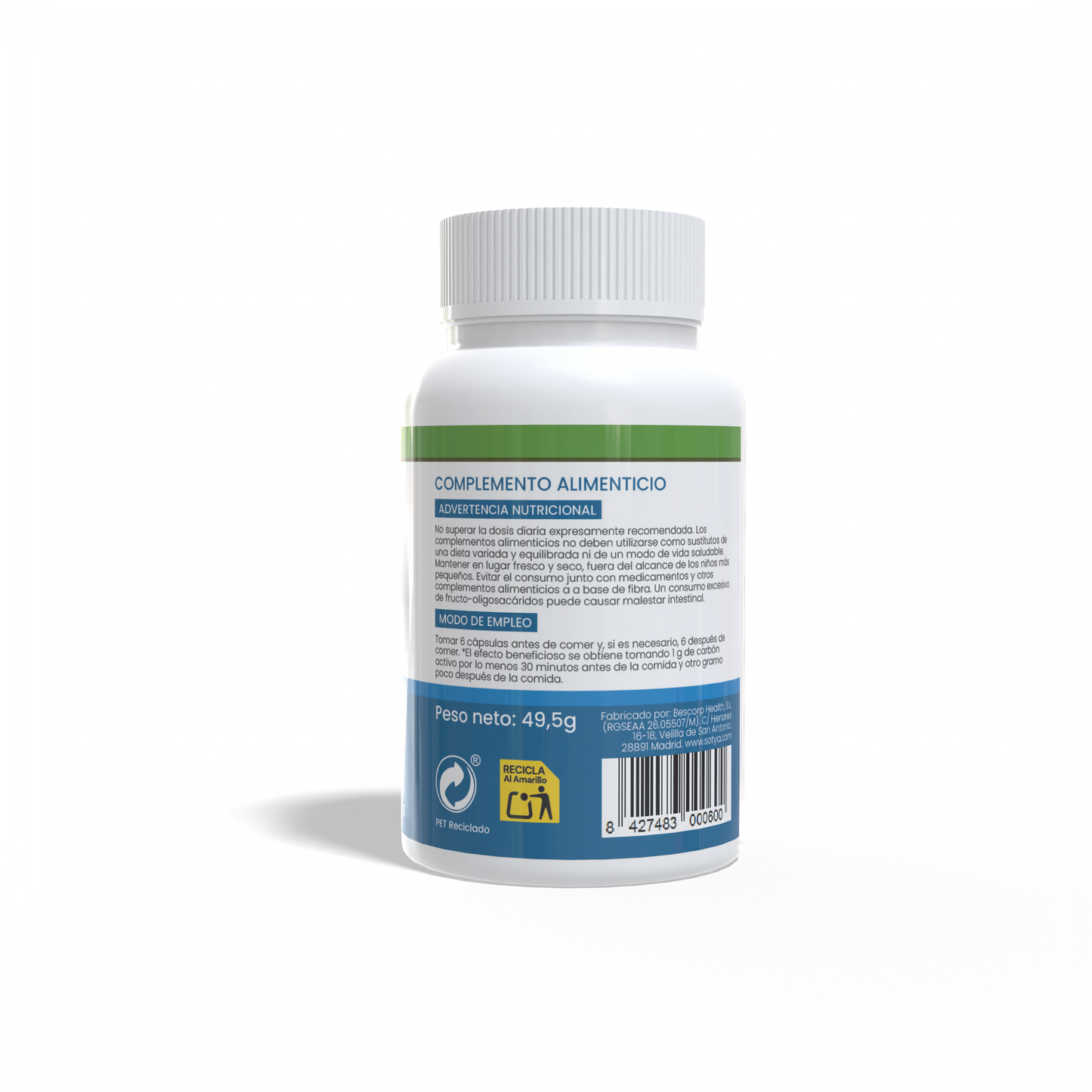 Carbón probiótico 90 cápsulas vegetales de 550mg