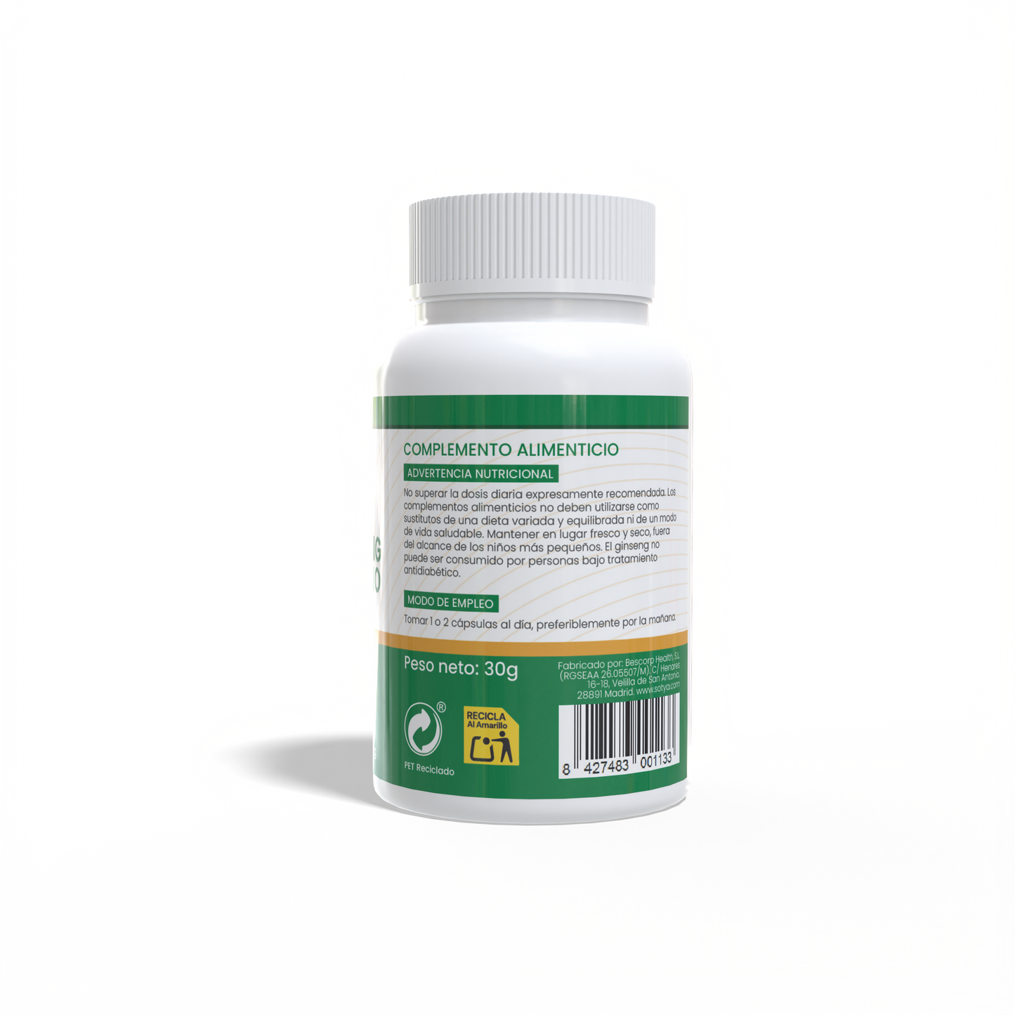 Panax Ginseng rojo Coreano 60 cápsulas vegetales
