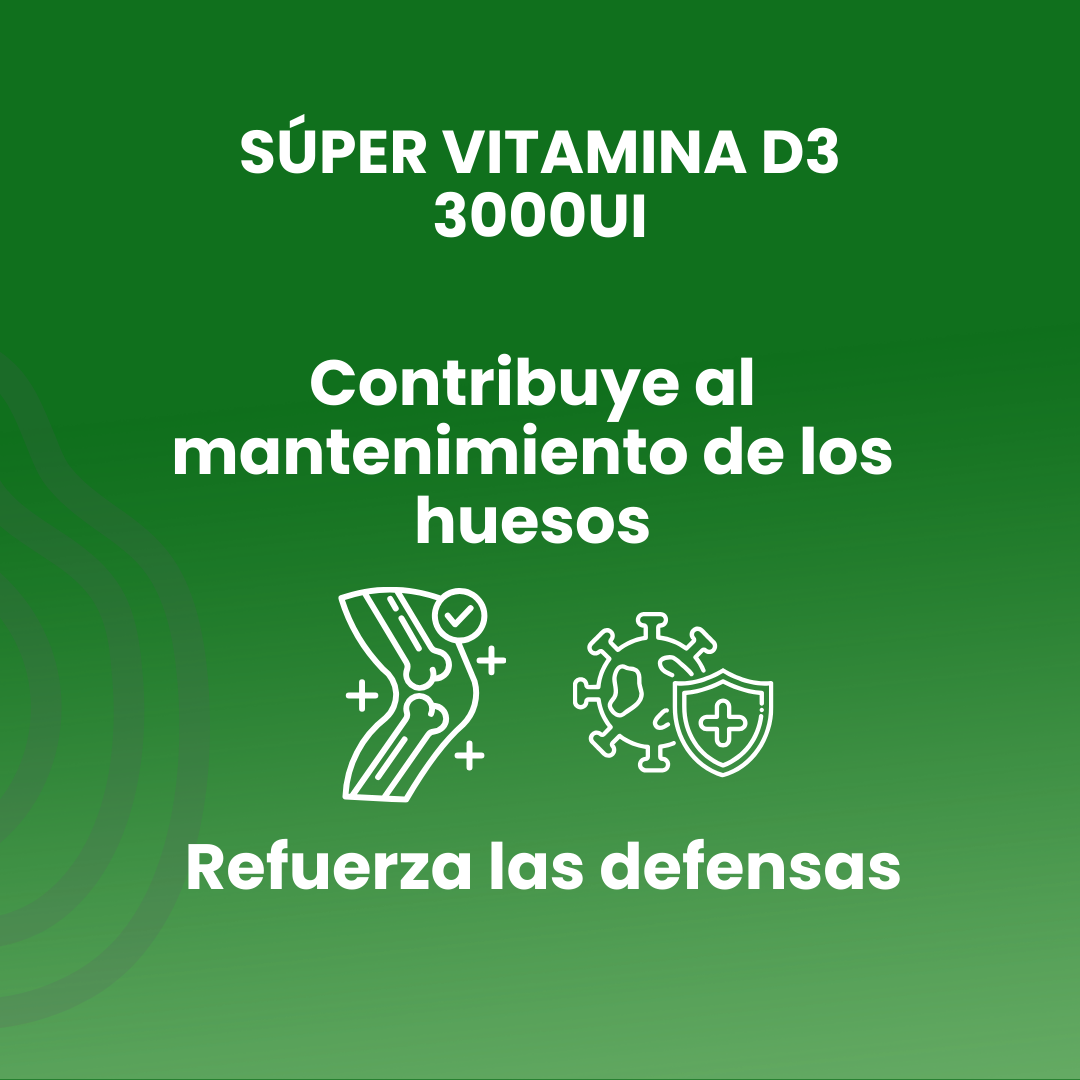 Super Vitamin D3 3000IU 60 vegetable capsules of 400mg