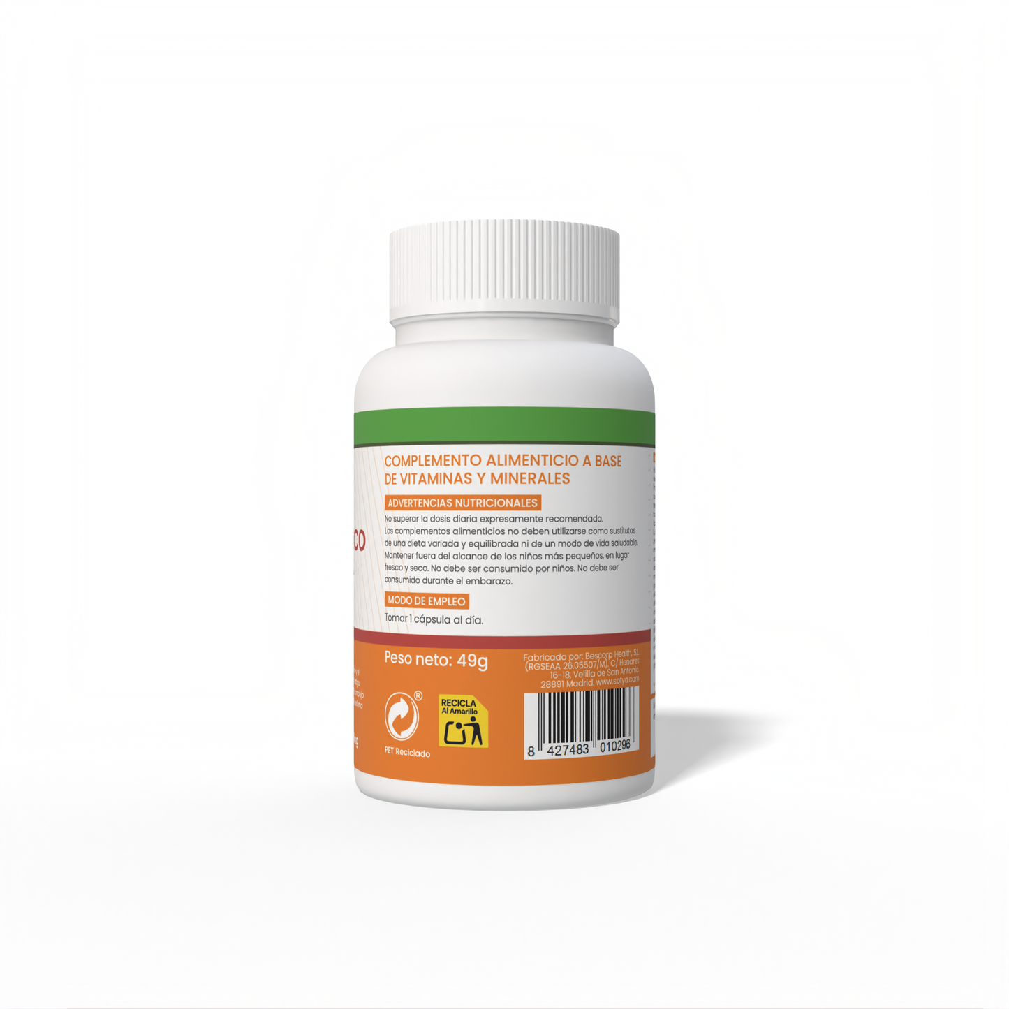Multivitamínico y Mineral + Luteína, Q10 y Licopeno 1 al día 60 cápsulas vegetales de 820mg