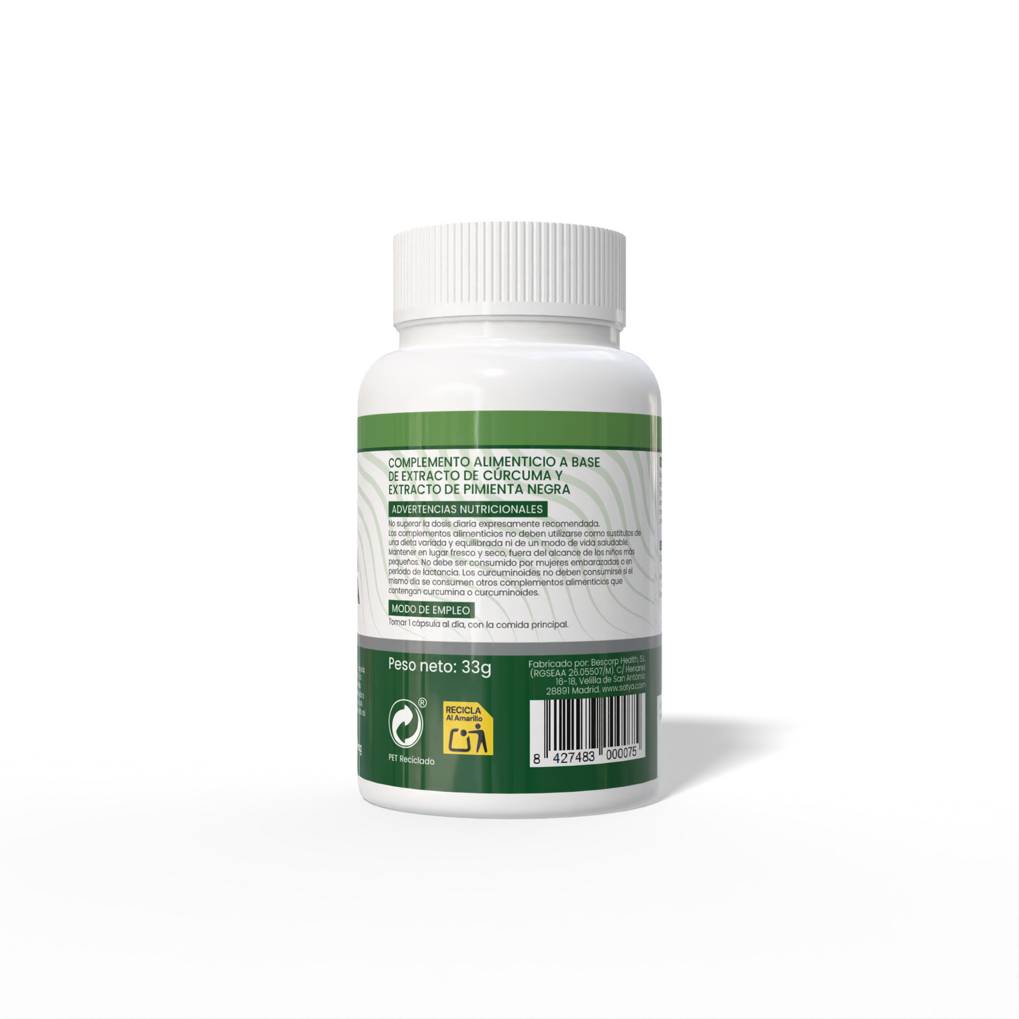 Curcuma + Pimienta 550mg 60 cápsulas vegetales