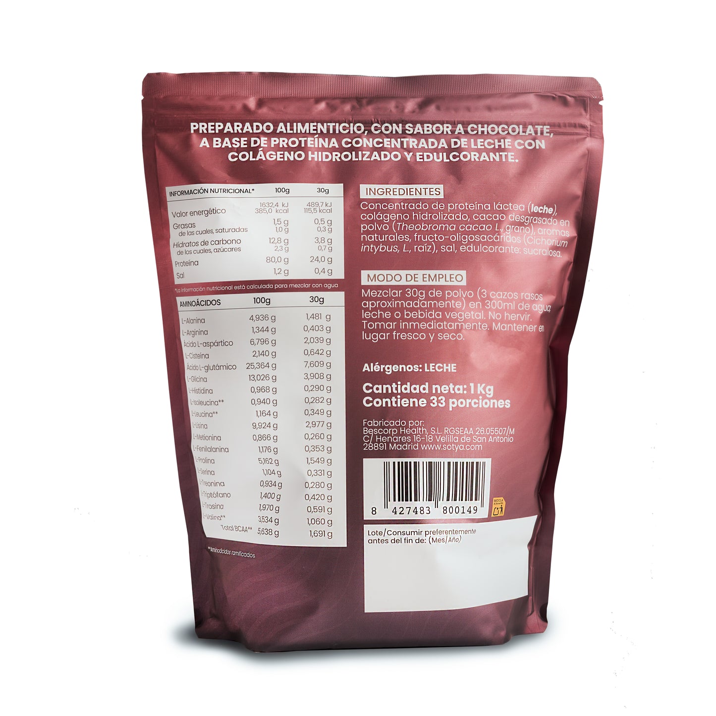 Whey Protein Chocolate con colágeno hidrolizado 1KG