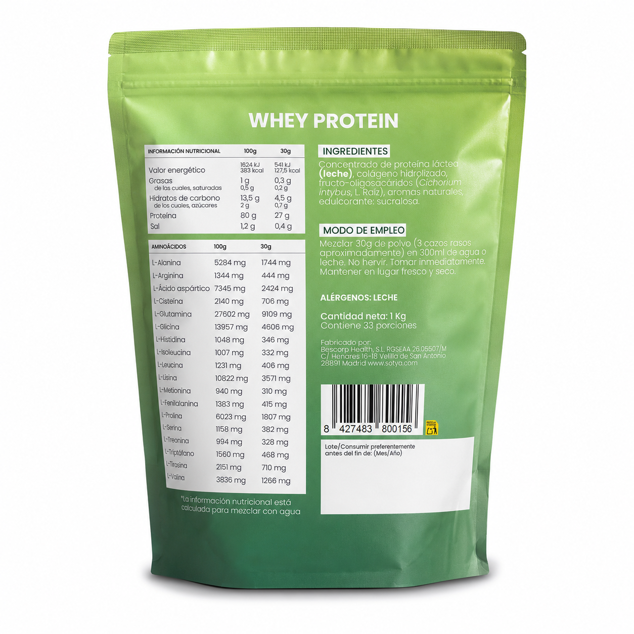 Whey Protein Vainilla con Colágeno Hidrolizado 1KG