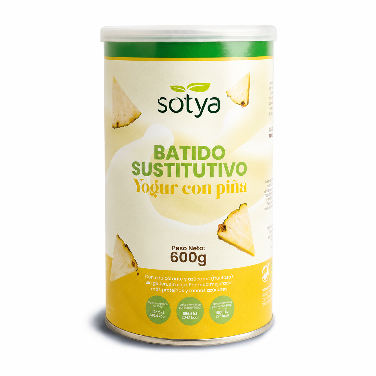 Batido sustitutivo Yogur con Piña, 600g