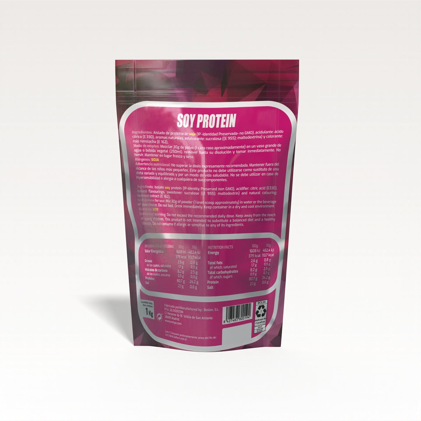 Soy Protein Fresa, 1Kg