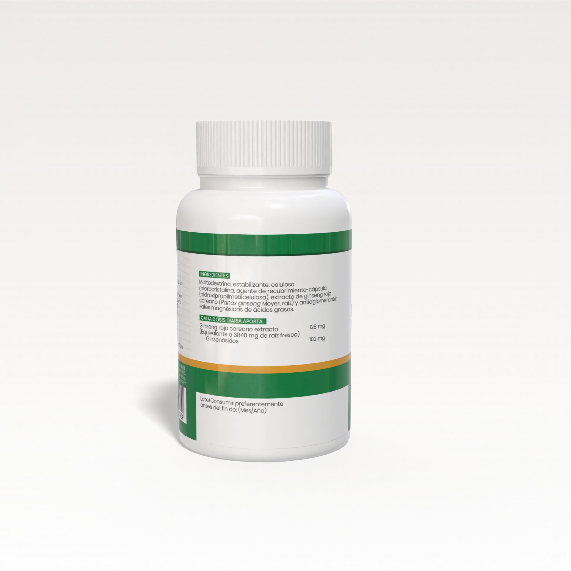 Panax Ginseng rojo Coreano 90 cápsulas vegetales de 500mg - Sotya